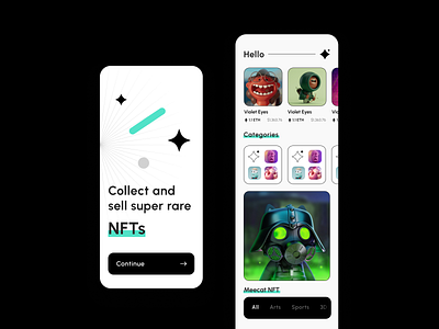 NFT Mobile App Concept app design ui