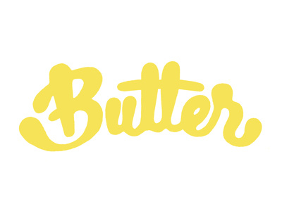 Butter butter design hand lettering mcwhorter script seth type typography yellow