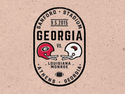 Georgia Game Badge #1 athens badge college design distress football georgia helmet logo mark mcwhorter seth
