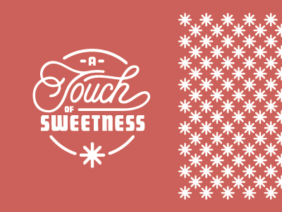 Touch of Sweetness Logo bake logo mark mcwhorter pattern red script seth typography vintage