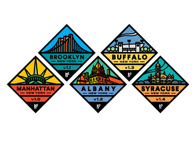 NY 1.0-1.4 albany badge bridge brooklyn buffalo logo manhattan new patch syracuse york