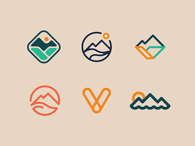 Logo Concepts for a Thing_v1 badge design graphic logo mark mcwhorter mountain nature outdoor river seth v