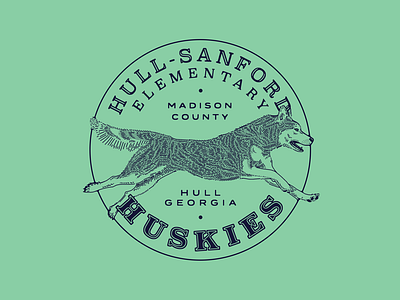 Hull Sanford Huskies badge design drawing graphic illustration logo mark mcwhorter seth sketch typography