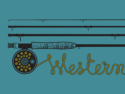 Western Rise Fly Rod design drawing fishing fly fly fishing graphic illustration logo mcwhorter seth sketch type typography