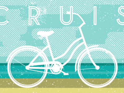 Cruise Poster 9.10.12 beach bicycle bike cruise cruiser grunge mcwhorter poster print seth vintage