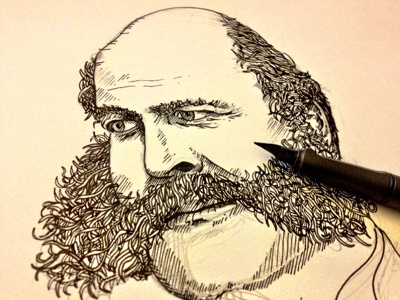 The Original burnside civil drawing illustration ink lamy mcwhorter pen seth sideburns sketch war