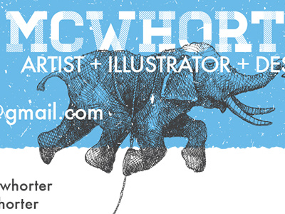 Business Card branding design elephant graphic illustration logo mcwhorter personal seth texture typography