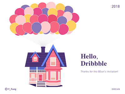 Hello Dribbble! debut dribbble houses illustration