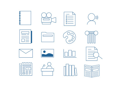 Library guide icons icons illustrations illustrator library