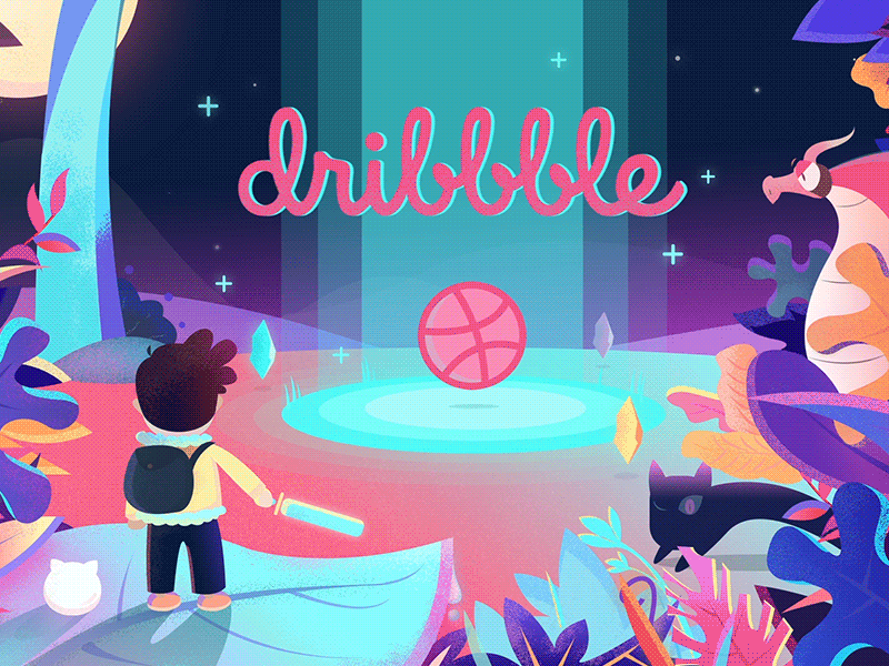 Hello Dribbble children color cute dribbble hello illustration