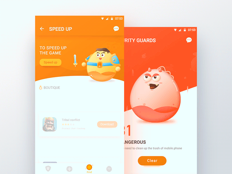 DE Marcia app color cute illustration orange security ui ux