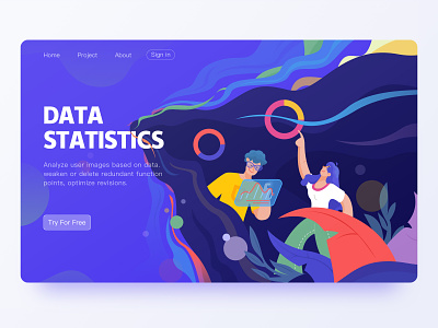 Data Statistics illustration ui web