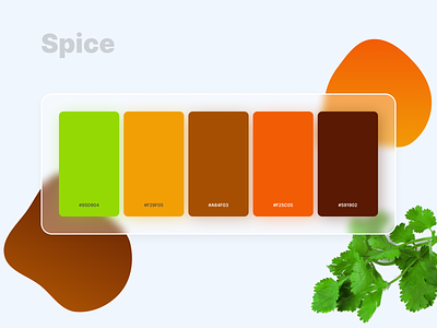 Spice - Color Palette | Weekly Warm-up brown color palette design food app green minimal orange spice weekly warm-up yellow