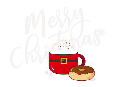 Merry Christmas & Happy Holidays! christmas clean coffee cream design donut feeling festive flat design graphic design happy holidays merry merry minimalist santa mug