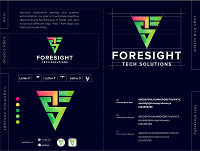 Foresight Tech Solutions app application attraction attractiv branding concept creative creative logo creative logo design crush design fan fts letter logo lettermark logo logo design logo redesign perform s letter logo