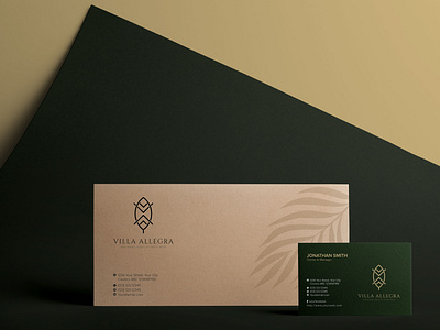 VILLA ALLEGRA Business Card Invitation Card brand identity branding business card conceptual logo creative custom logo design diffart dribbble graphic design illustration invitation card lineart lo go logo design logo maker logodesign logotype