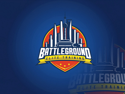 BATTLEGROUND Elite Training logo design brand identity branding city logo conceptual logo logo maker skyline logo sports logo