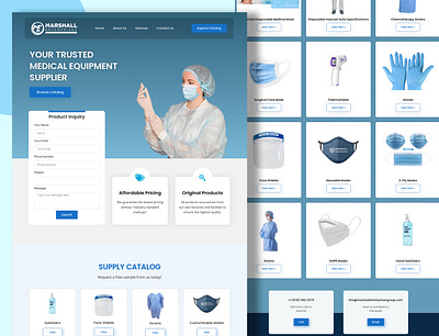 Medical Equipment Supplier Sell Landing Page service shipping ui ux website website design