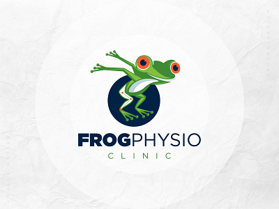 FROGPHYSIO CLINIC LOGO brand identity brand name creation agency branding concept conceptual logo frog logo l o g o lo go logo maker physio logo physiotherapist logo