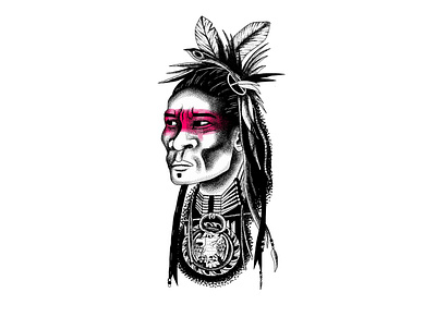 Native art ceremonial dotwork galshir illustration ipadpro native american procreate stippled tattoo truegrittexturesupply