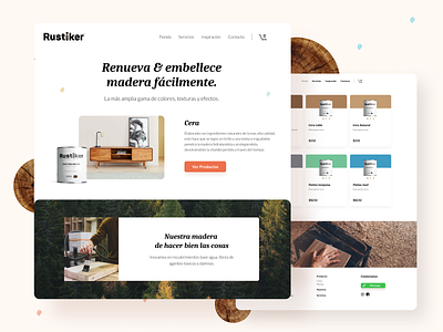 Rustiker E-commerce branding ecommerce forniture graphic design landing website wood