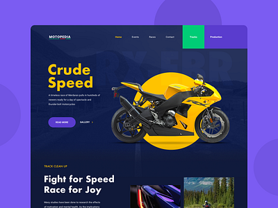 Motorbike Race Website blue concept design moto motor motorbike motorcycle race racing ui uidesign uiwebsite webdesign website