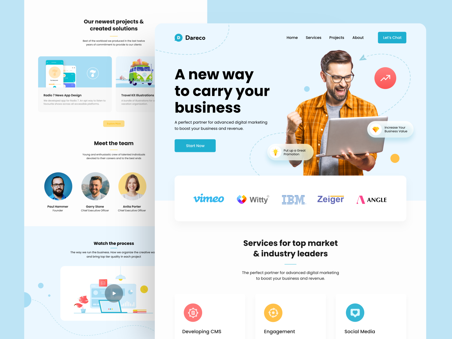 Dareco - Marketing Agency Landing Page by Enes Muharemovic on Dribbble