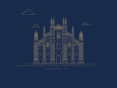 Duomo di Milano - Milano architecture details icon illustration italy milan minimalism travel