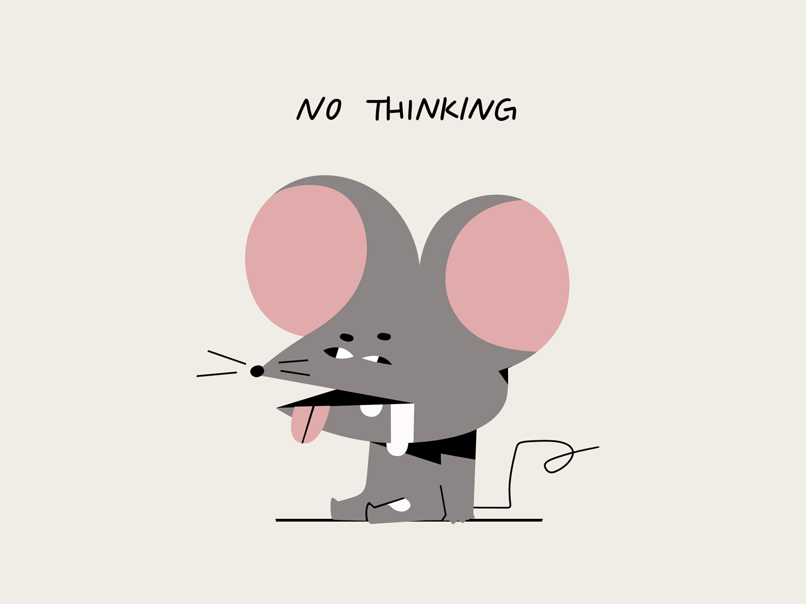 Mouse no thinking 2d animal animation 2d animation illustration character design drawing flat graphic design illustration mouse photoshop stupid vector video timeline