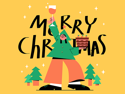 2019 Merry Christmas 2d character christmas drawing event flat graphic design iconic illustration minimal people illustration