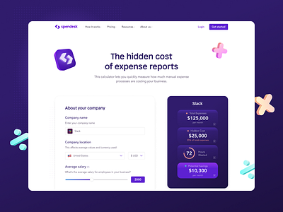 Spendesk : Expense Reports Calculator brand branding design finance form spendesk ui web