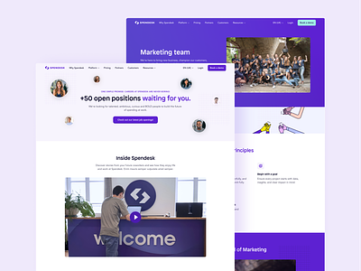 Spendesk - Careers pages careers fintech hiring marketing page purple spendesk startup web webdesign website