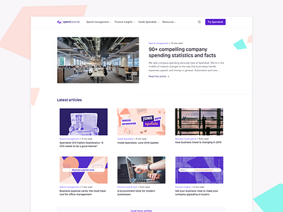 Spendesk : Spend Journal article blog card content design desktop finance landing page layout pattern ui web webdesign
