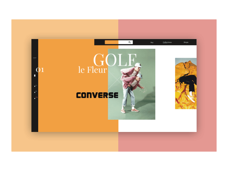Golf le Fleur x Converse Collection converse design lefleur sketchapp tyler the creator ui ux design ui animation website