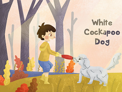 White Cockapoo Dog children childrenbook illustrationchildren kids