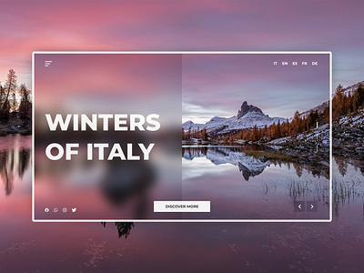 Winters of Italy - Homepage Hero branding colorful concept cta fluent design graphic landing landing page landing page ui landscape travel ui visual design web web design web ui webdesign website