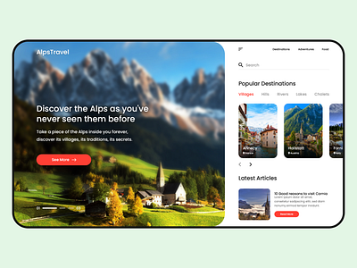Alps Travel Agency - Above The Fold UI