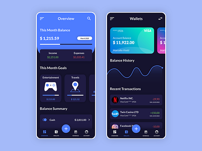 Money Management Mobile App // WizCard adobe xd android app app concept app design app ui app ui ux business app concept finance app financial app ios app mobile ui money app money management prototype ui ui ux ux visual design web ui