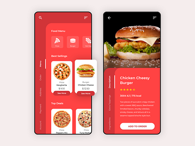 Food Delivery App - User Interface adobe xd app concept app design app ui app ui ux app ux concept daily ui food app ui food delivery app mobile app design mobile ui pizza app prototype take away ui ui ux ux visual design