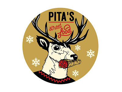 Christmas Sticker Illustration Design for Pita's