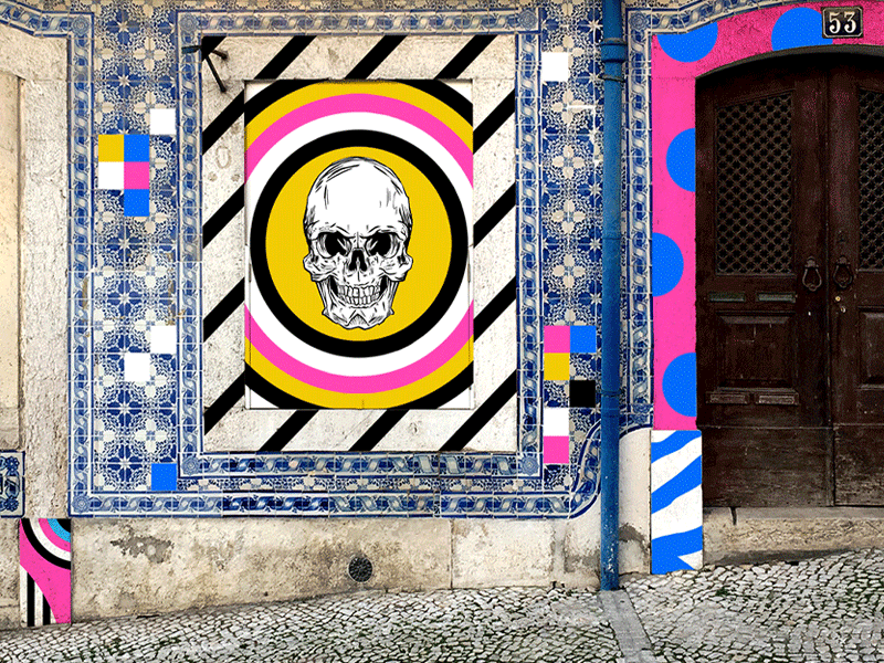 Be refreshed ... chew! animated illustration animation art style creative design dots funky funny gif animation gift graphic design illustration lisboa lisbon pink pixels popart portugal skull street art wall art