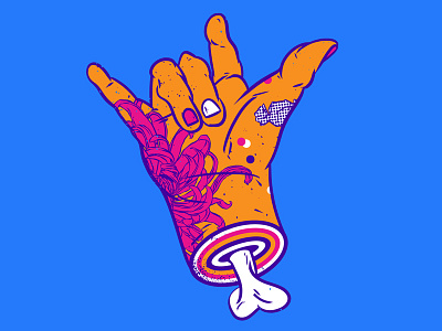 Rock until your hands fall off! blue hand hands pop pop art rock