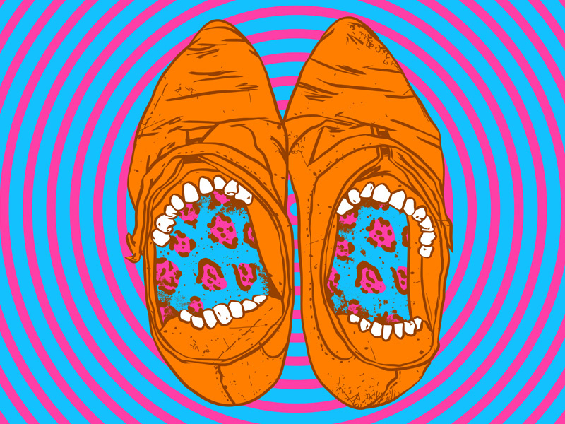 I'm hungry! ideas design art funky colorful illustration creative design humour illustration vertigo pop surrealism food and drink tooth mouth pop art funny illustration shoes boots