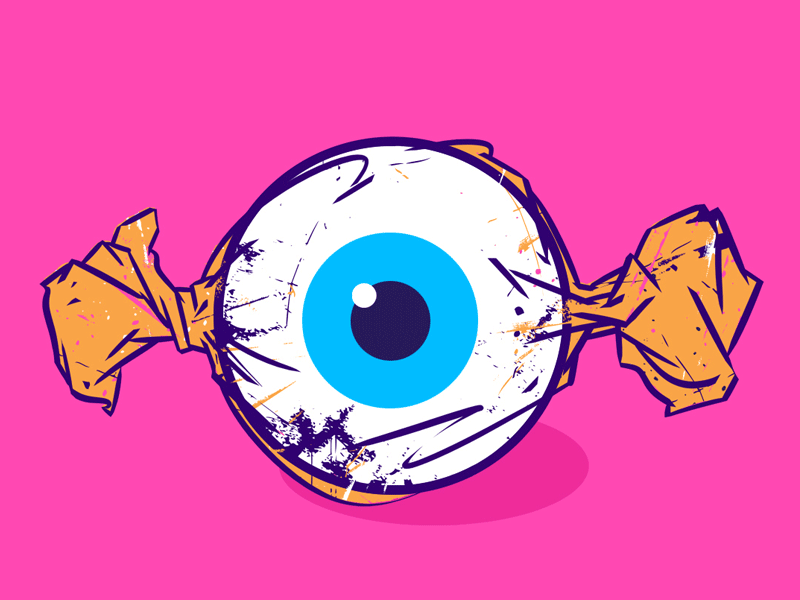 See you around animated illustration animation 2d animation design candy eye food funky funny character gif gif animated illustration art pink pop pop culture popsurrealism