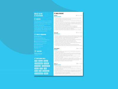 Resume Template design free illustrator resume cv resume template ui ux vector