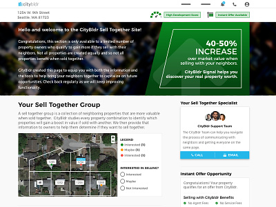 Citybldr Landingpage Claim real estate real estate tech user experience design uxui