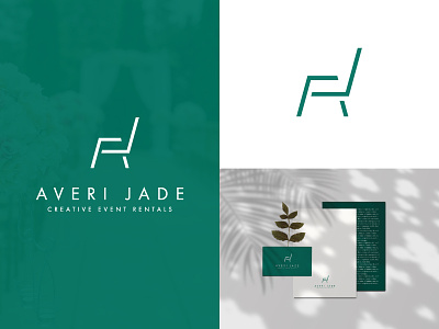 Averi Jade logo design chair design event letter logo logomark logos monogram vector
