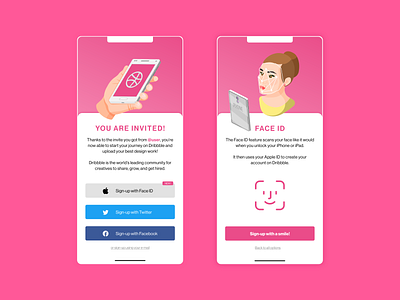 Face ID sign-up concept adobe xd app app design biometric dailyui dribbble face id login sign up sign up ui ui design xd