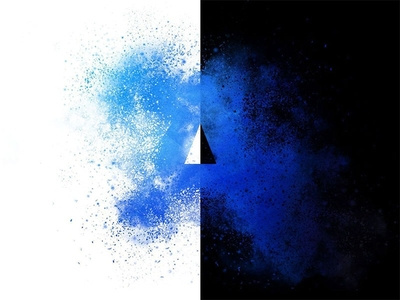 Explosion Disintegration Effect of letter "A"