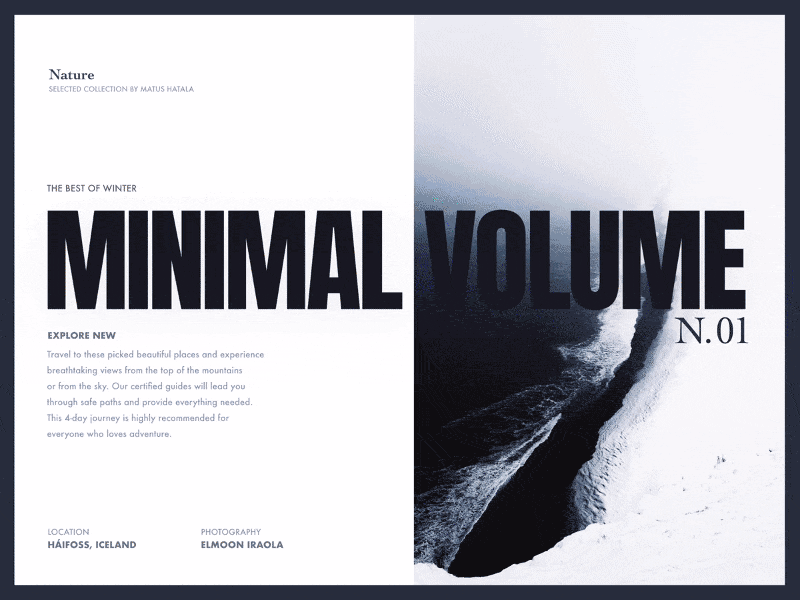 Minimal Volume Update clean concept experiment minimal n.01 number one sketch unsplash update volume website 💙 😍